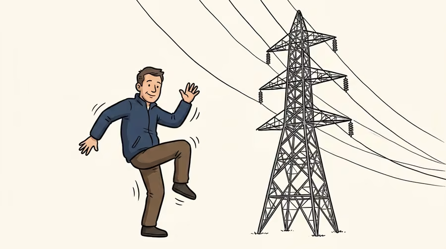 Mike Casey does 'the griddy' dance beside a pylon
