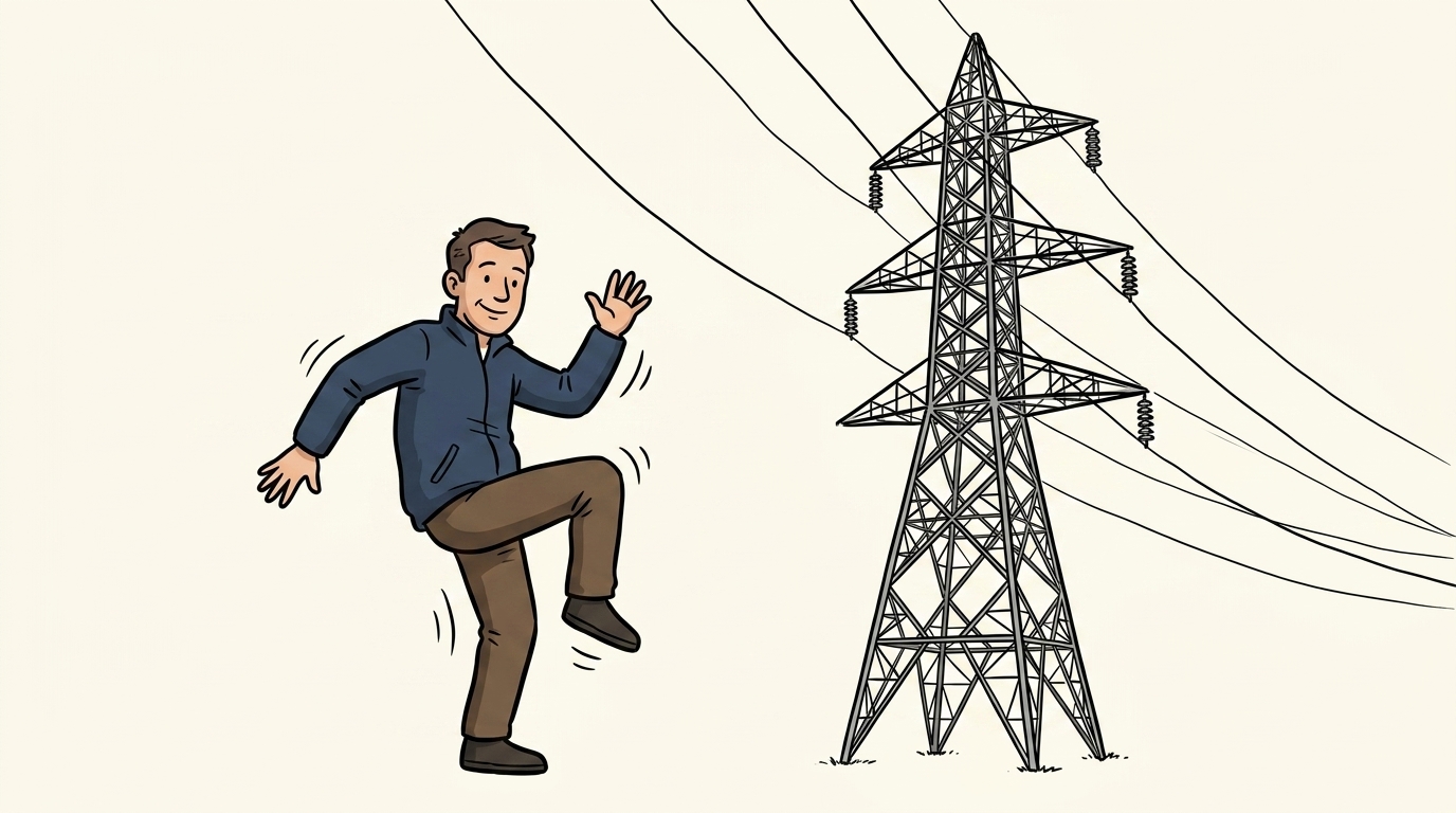 Mike Casey does 'the griddy' dance beside a pylon